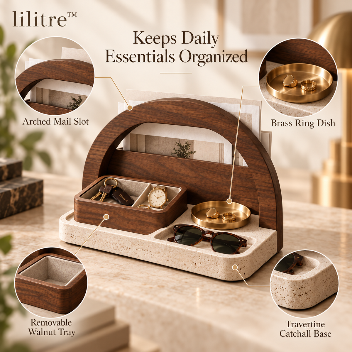 lilitre entryway organizer key features